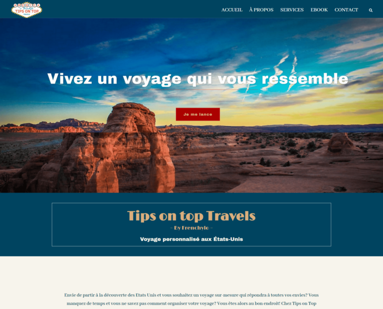 Création site & Page de vente Tips on Top Travels