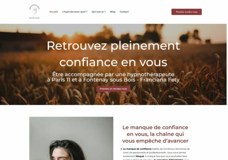 Refonte pages site Franciana Fety